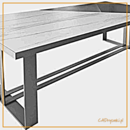 Biurko loft easy desk z podnóżkiem stalowym.